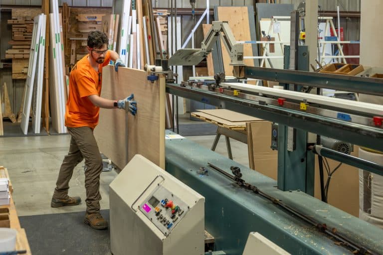 Mead Clark door shop worker custom building door