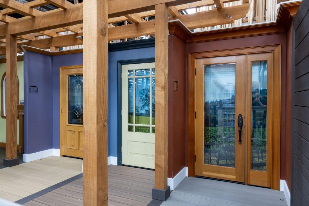 door samples in showroom