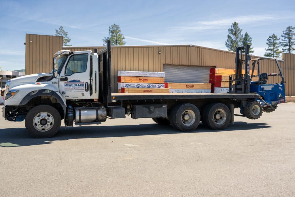 delivery truck with forklift